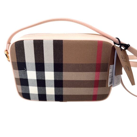 Burberry Small Camera Bag, Pale Cameo, House check leather and fabric, 80850771 - Picture 3 of 16